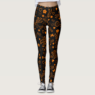 Orange Ribbon Multi Print...RSD/CRPS Leggings