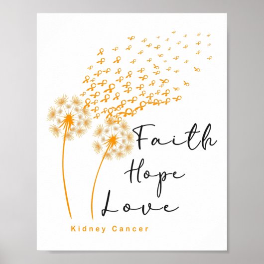 Orange Ribbon Resist The Storm Nieren Krebs Aware Poster (Vorne)