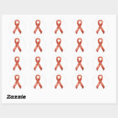 Orange Ribbon Runder Aufkleber (Blatt)