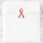 Orange Ribbon Runder Aufkleber (Tasche)