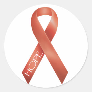 Orange Ribbon Runder Aufkleber