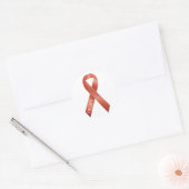 Orange Ribbon Runder Aufkleber (Umschlag)