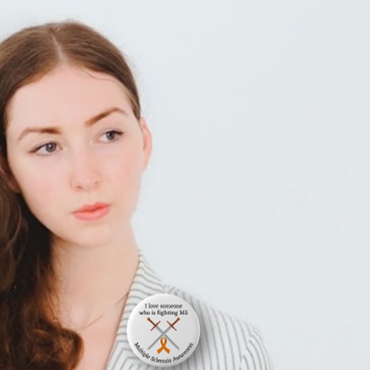 Orange Ribbon Schwerter Multiple Sklerose Bewussts Button