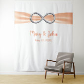 Orange Ribbon Silver Infinity Wedding Background Wandteppich (Beispiel)