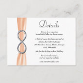 Orange Ribbon Silver Infinity Wedding Details Begleitkarte (Vorderseite)