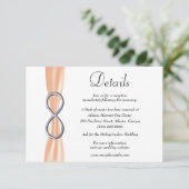Orange Ribbon Silver Infinity Wedding Details Begleitkarte (Stehend Vorderseite)