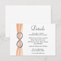 Orange Ribbon Silver Infinity Wedding Details
