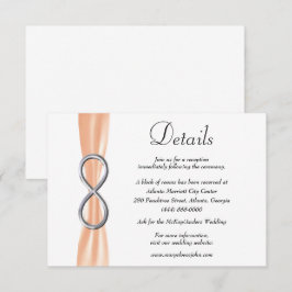 Orange Ribbon Silver Infinity Wedding Details Begleitkarte