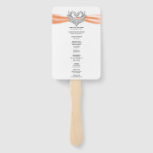 Orange Ribbon Silver Swan Wedding Program Fans Fächer (Rückseite)