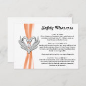 Orange Ribbon Silver Swans Sicherheitsmaßnahmen Begleitkarte (Vorne/Hinten)