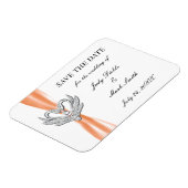 Orange Ribbon Silver Swans speichern das Datumsfen Magnet (Linke Seite)