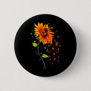 Orange Ribbon Sonnenblumen Butterfly Leukämie Awar Button