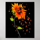 Orange Ribbon Sonnenblumen Butterfly Leukämie Awar Poster (Vorne)