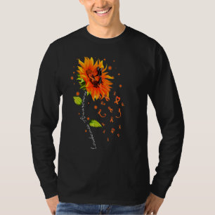 Orange Ribbon Sonnenblumen Butterfly Leukämie Awar T-Shirt