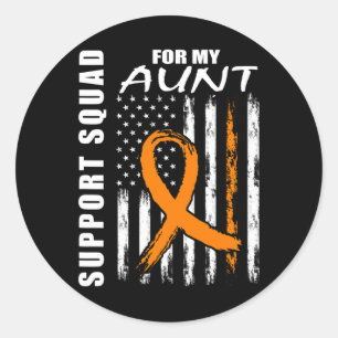 Orange Ribbon Tante Leukemia Bekanntheit USA Flagg Runder Aufkleber