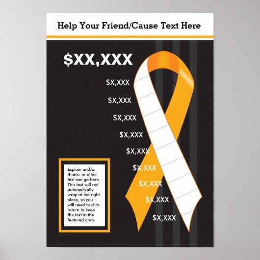 Orange Ribbon Thermometer Poster (Vorne)
