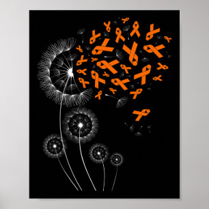 Orange Ribbon und Dandelion Leukämie Bewusstsein M Poster