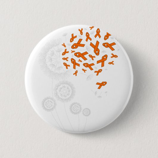 Orange Ribbon und Leuchte Leukämie Bewusstsein Mon Button (Vorderseite)