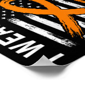 Orange Ribbon Vater Leukemia Awareness American Fl Poster (Ecke)