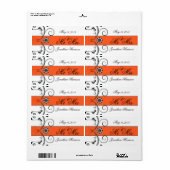 Orange Ribbon Wedding Mr. Water Bottle Labels (Vorne)