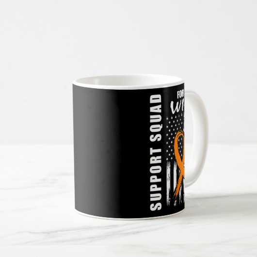 Orange Ribbon Wife Leukemia Awareness Usa Flag Can Kaffeetasse (VorderseiteRechts)