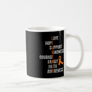 Orange Ribbon Zeichen Retro Vintag Aml Leukemia Kr Kaffeetasse
