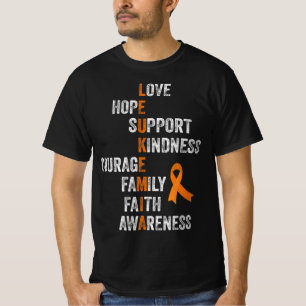 Orange Ribbon Zeichen Retro Vintag Aml Leukemia Kr T-Shirt