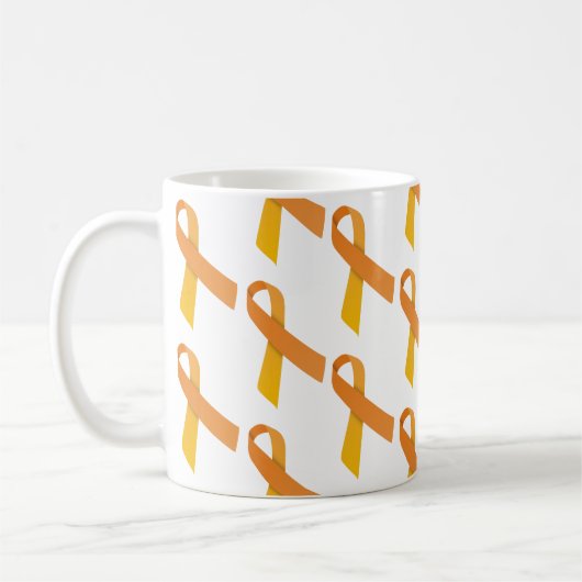 Orange Ribbons Tiled Pattern Kaffeetasse (Links)
