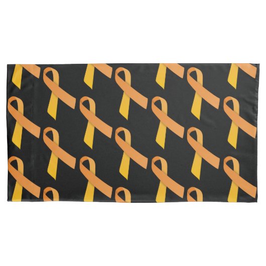 Orange Ribbons Tiled Pattern Kissenbezug (Vorderseite)