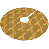 Orange Ribbons Tiled Pattern Polyester Weihnachtsbaumdecke (Schrägansicht)