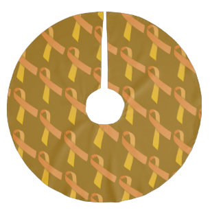 Orange Ribbons Tiled Pattern Polyester Weihnachtsbaumdecke