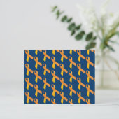 Orange Ribbons Tiled Pattern Postkarte (Stehend Vorderseite)