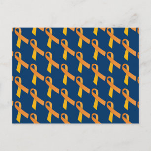 Orange Ribbons Tiled Pattern Postkarte