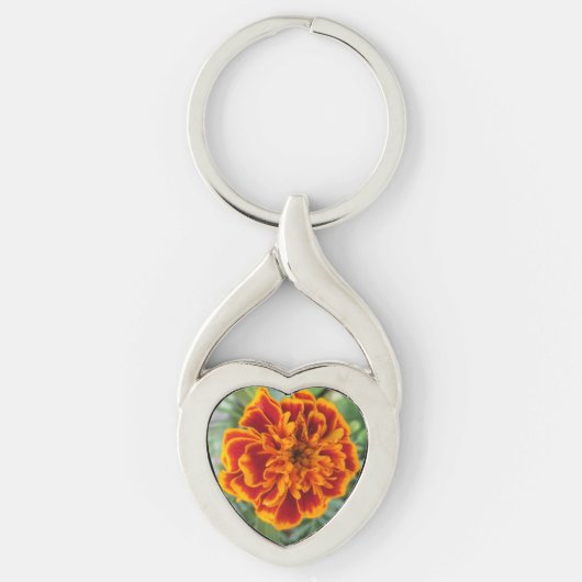 Orange Ringelblumen-Blume Schlüsselanhänger (Vorderseite)