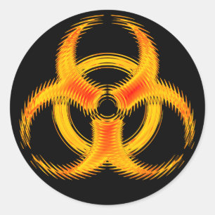 Orange Ripple Biogefährdung Symbol Aufkleber