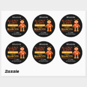 Orange Robot Food Allergy Alert Stickers (Blatt)