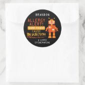 Orange Robot Food Allergy Alert Stickers (Tasche)