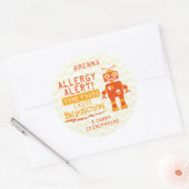 Orange Robot Food Allergy Alert Stickers (Umschlag)