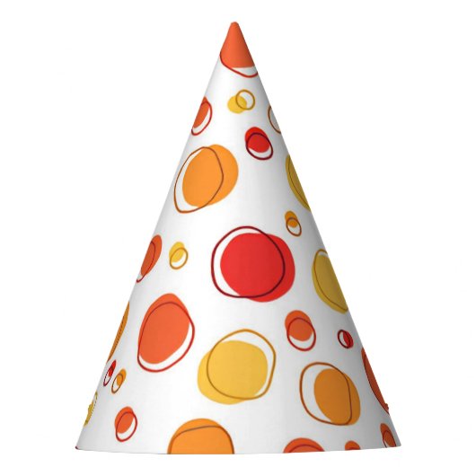Orange Rock Dots Party Hat Partyhütchen (Vorderseite)