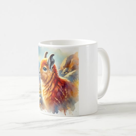 Orange Rock Viscacha 270824AREF117 - Watercolor Kaffeetasse (VorderseiteRechts)