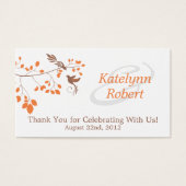 Orange Romance Gastgeschenk Hochzeit Tags (Vorderseite)