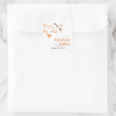 Orange Romance Wedding Square Stickers (Tasche)