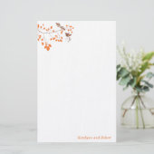 Orange Romance Wedding Stationery Briefpapier (Stehend Vorderseite)