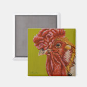 Orange Rooster Magnet (Vorderseite/Rückseite)