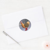 Orange Rooster Santa Claus Runder Aufkleber (Umschlag)