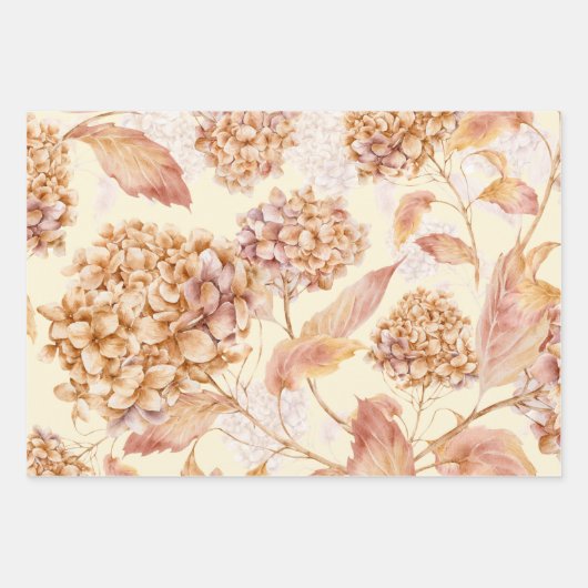 Orange rosa Blume Elegantes modernes Muster Geschenkpapier Set (Vorderseite)