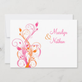 Orange Rosa Blütenblume Einladung