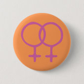 Orange/Rosa Doppelweibchen Button (Vorderseite)