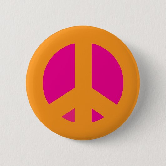 Orange rosa FriedensButton Button (Vorderseite)