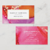 Orange rosa goldfarbene Tinte Visitenkarte (Vorne/Hinten)